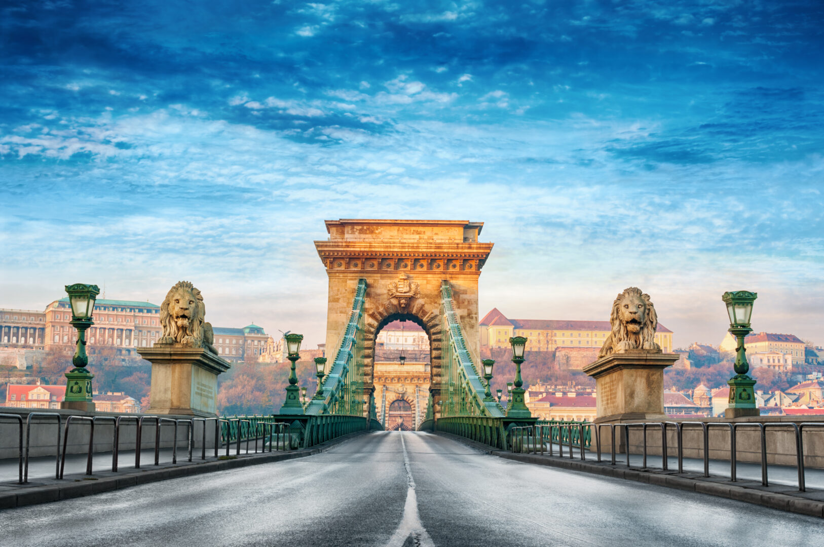Pont de chaîne sur le Danube à Budapest, Hongrie