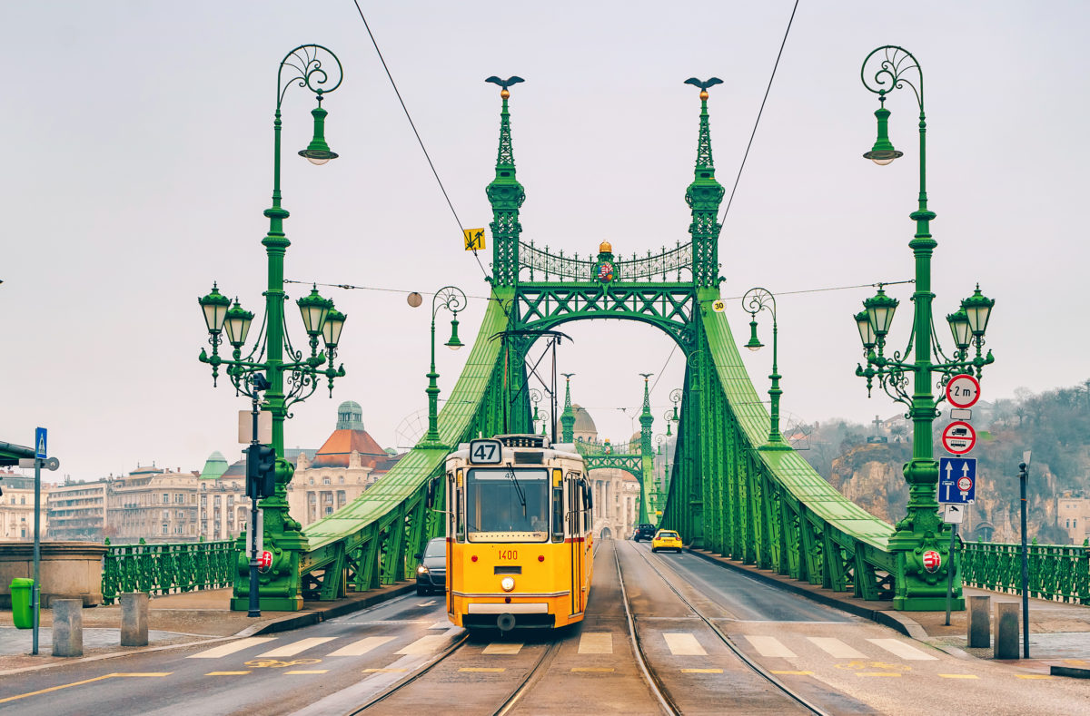 Pont de la Liberté à Budapest en traversant le Danube
