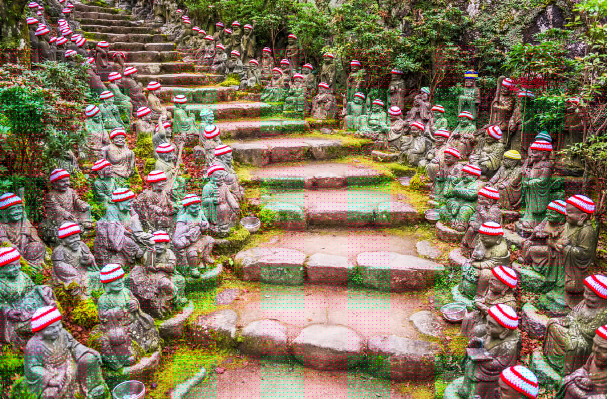 Ile de Miyajima, Hiroshima, parc du temple Daisho-in, voyage Japon