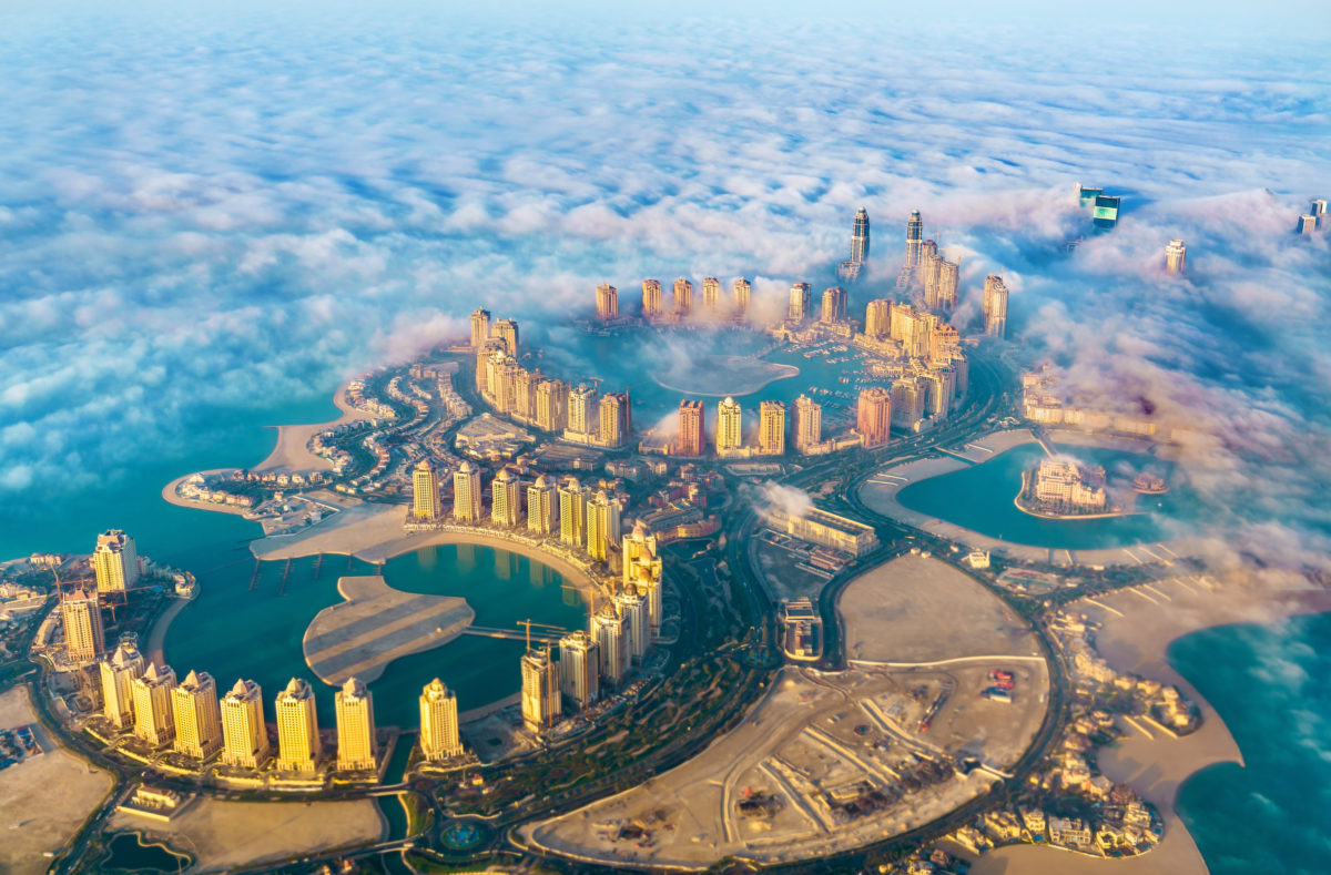 Doha vue du ciel, Golfe Persique