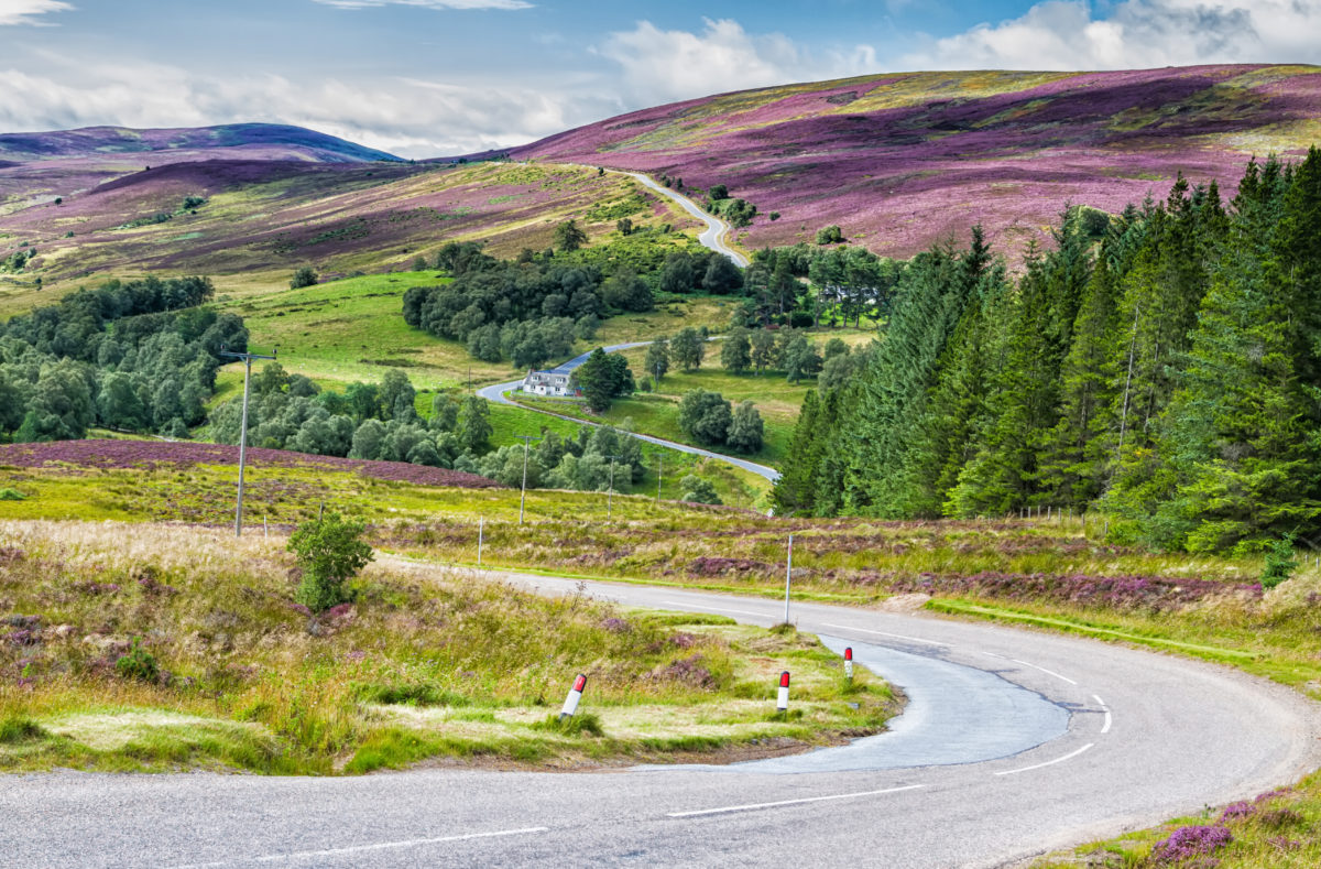 Route pittoresque dans les Highlands, Parc national de Cairngorms