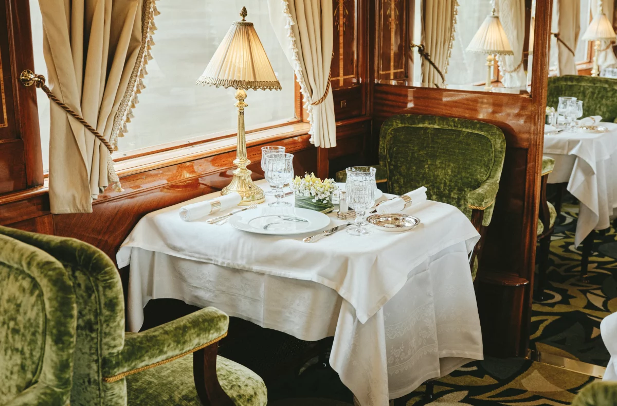 Restaurant du train luxueux Orient-Express