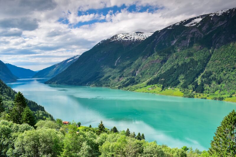 Paysage fjord des Fjaerland en été, Norvège, Scandinavie