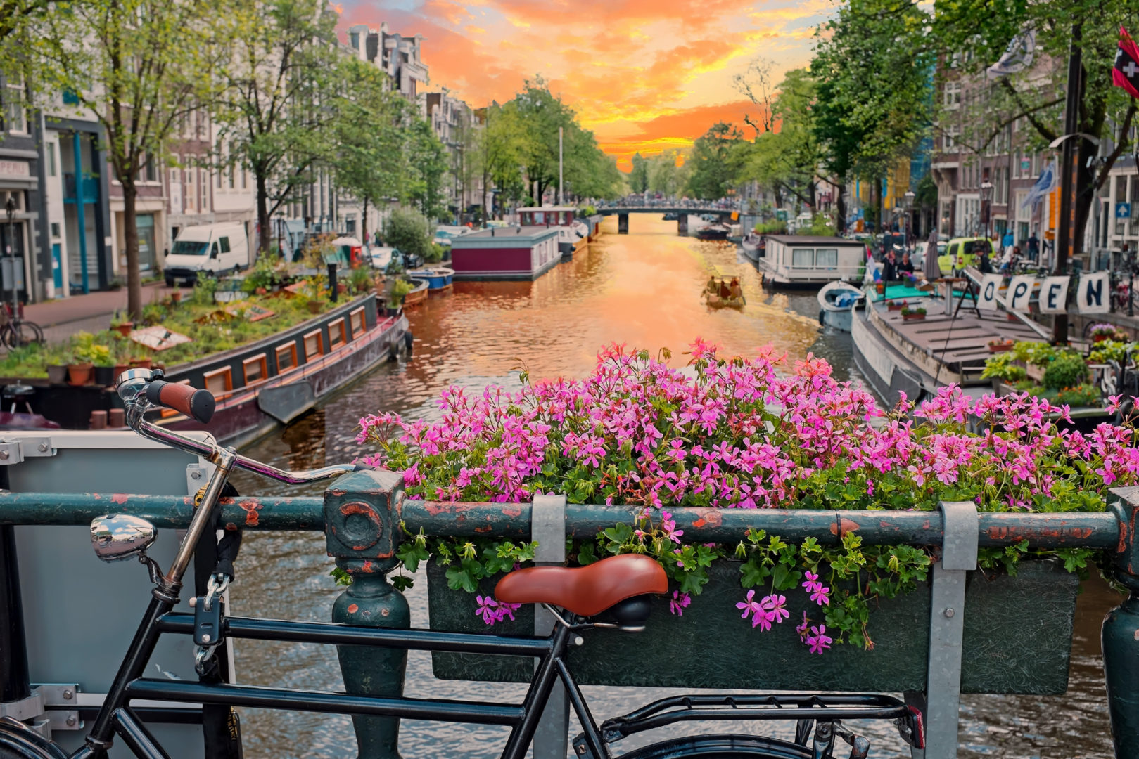 Vélo à Prinsengracht à Amsterdam, Pays-Bas