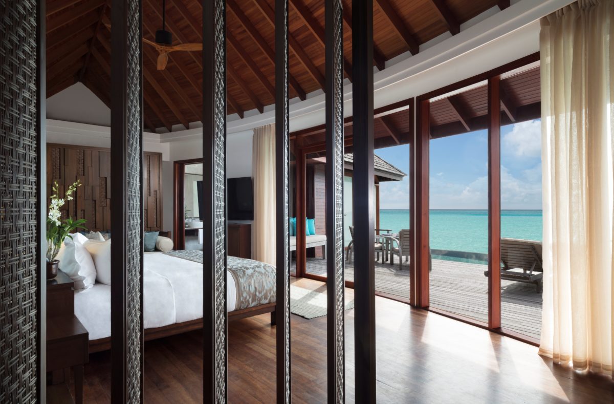 Vue chambre pilotis Anantara Dhigu Maldives Resort