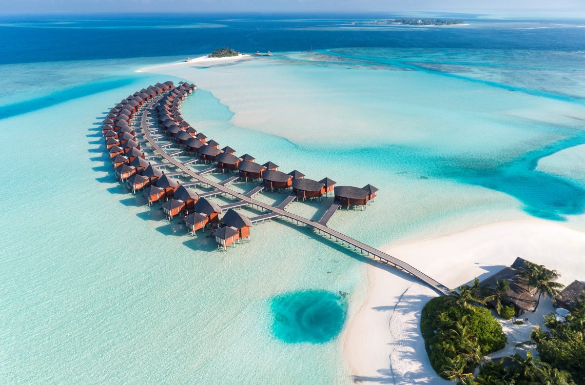 Vue pilotis Anantara Dhigu Maldives Resort