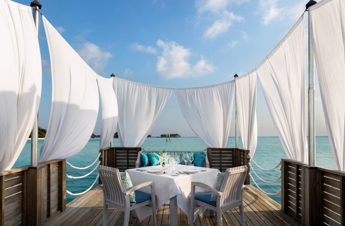 Diner romantique Anantara Dhigu Maldives Resort