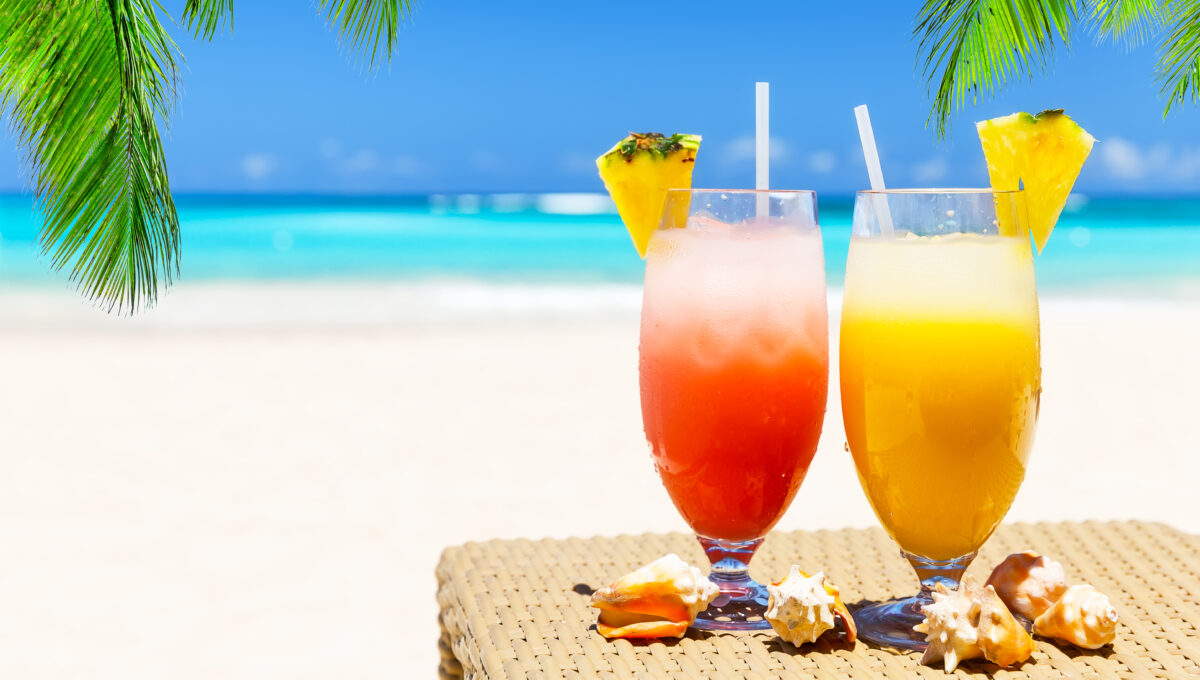 Cocktails sur une plage de Punta Cana en République Dominicaine