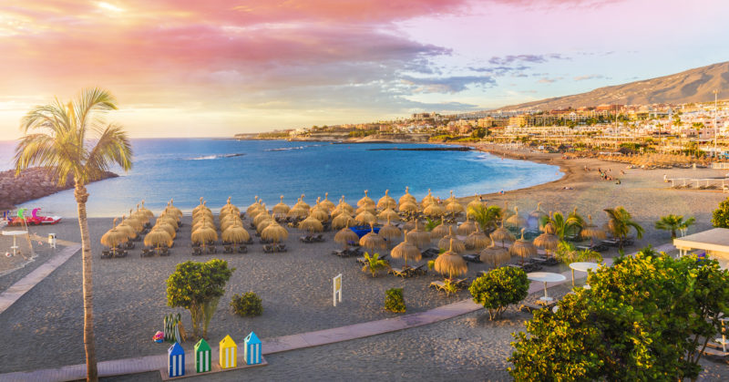 Plage de Fanabe sur la côte d'Adeje Ténérife