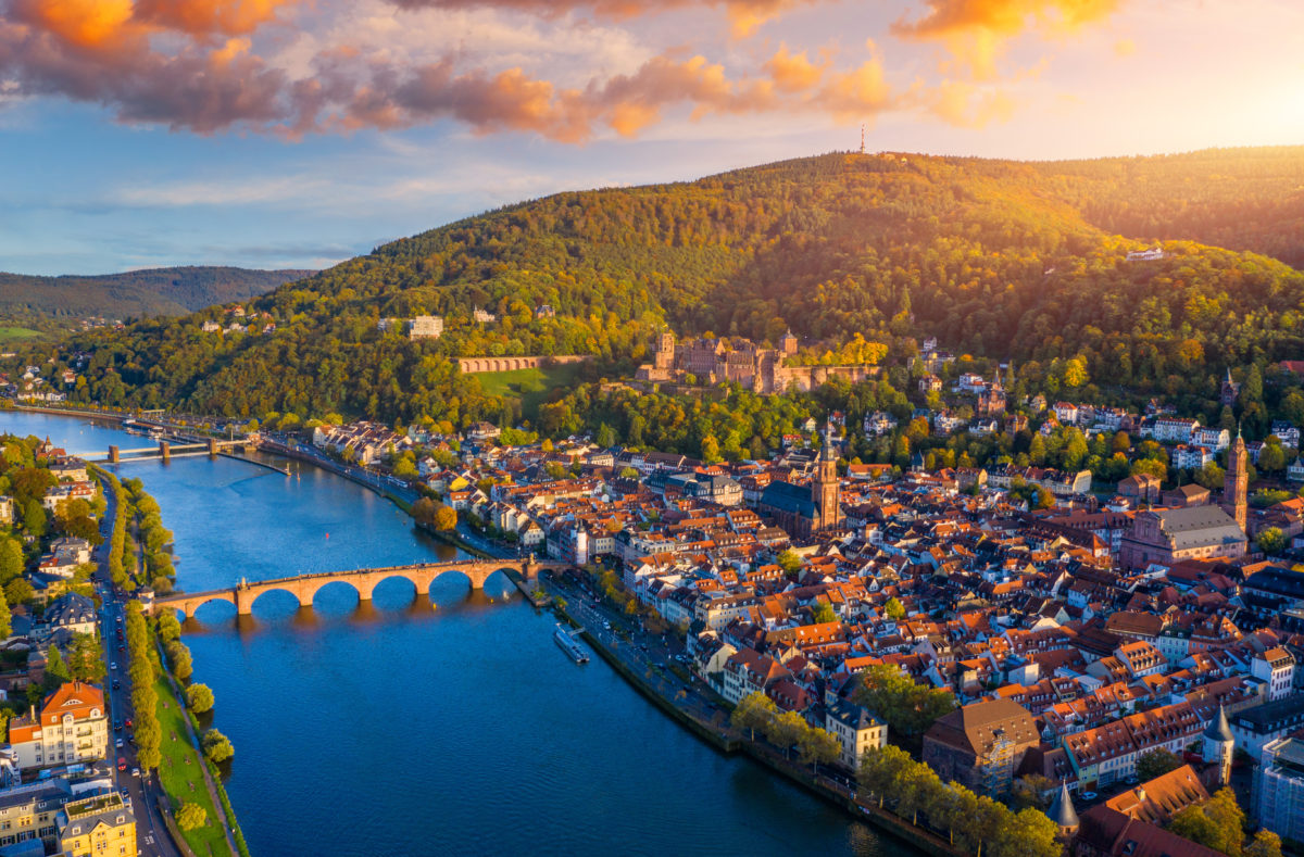 Vue aérienne de Heidelberg, Allemagne