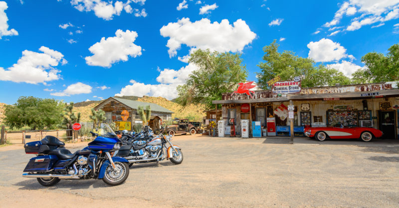Arrêt sur la Route 66 aux USA