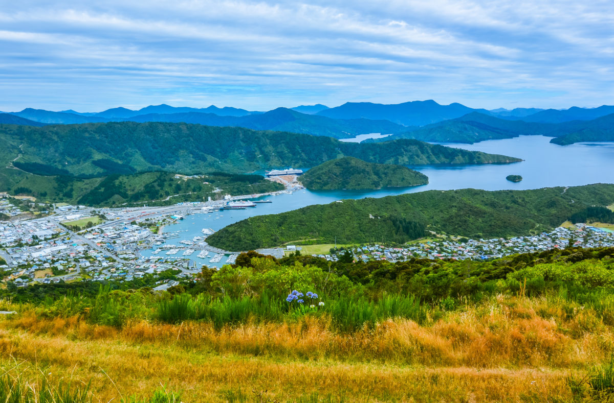 Vue panoramique de Picton, Nouvelle-Zélande