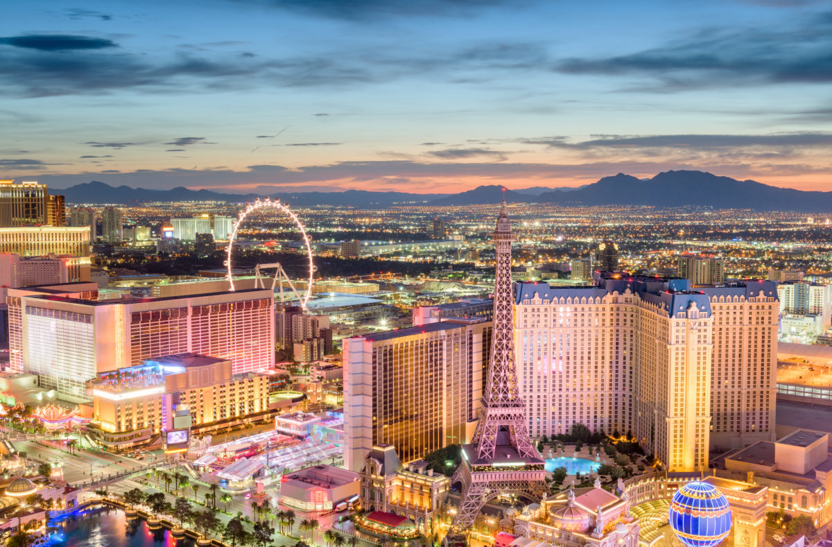 Crépuscule à Las Vegas, Nevada, États-Unis