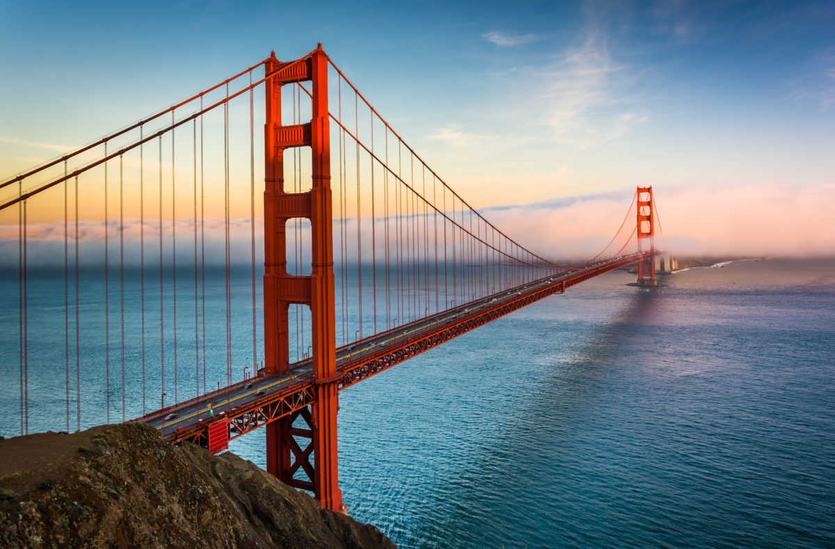 Vue sur le pont Golden Gate à San Francisco, USA