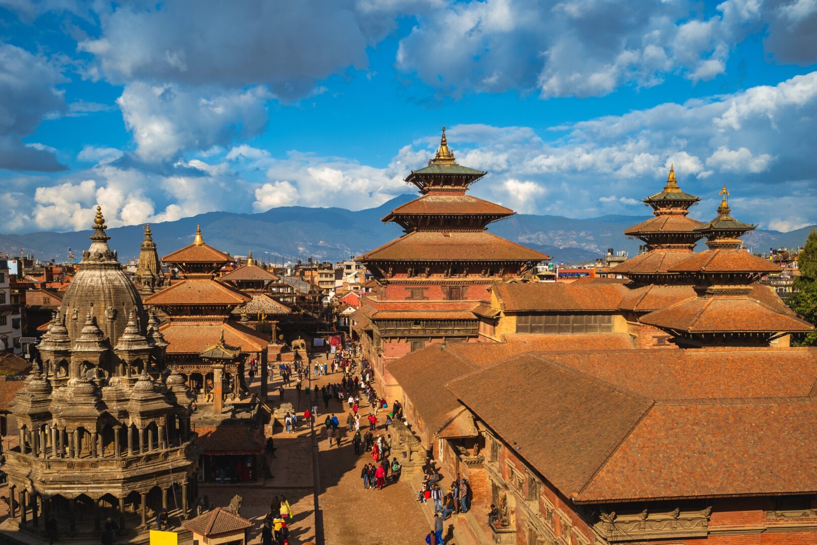 Place Patan Durbar, centre de Patan, ancienne ville royale de la vallée de Katmandou, au Népal