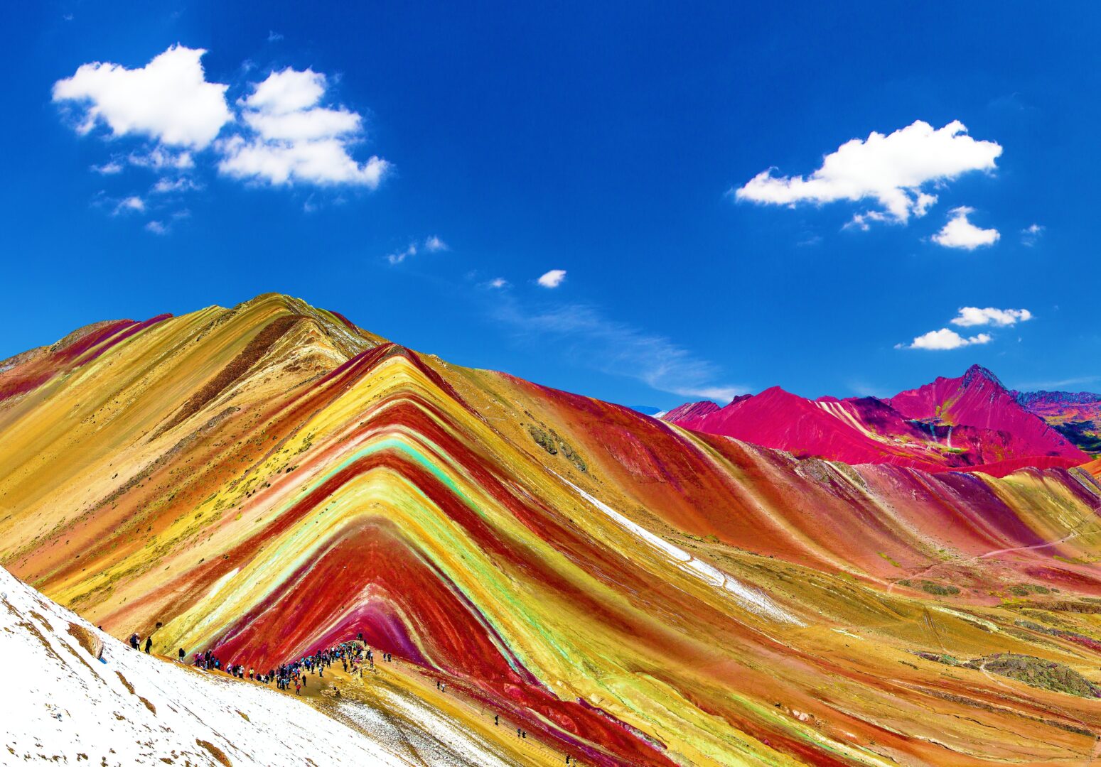 Montagnes colorées dans la région de Cuzco, Pérou