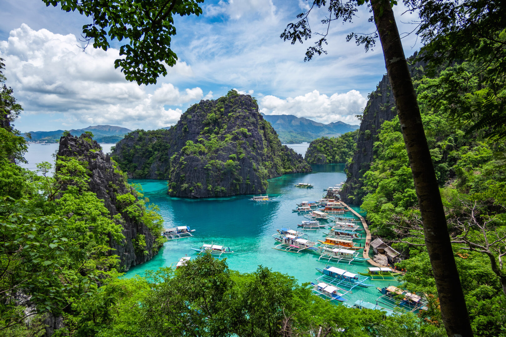 Lac Kayangan sur l'île de Coron, Palawan, Philippines