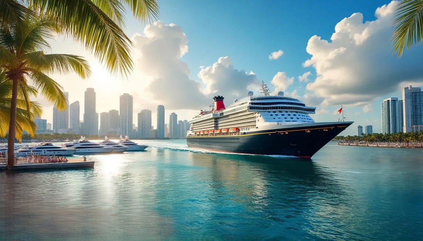 Queen Elizabet dans le port de Miami, croisière
