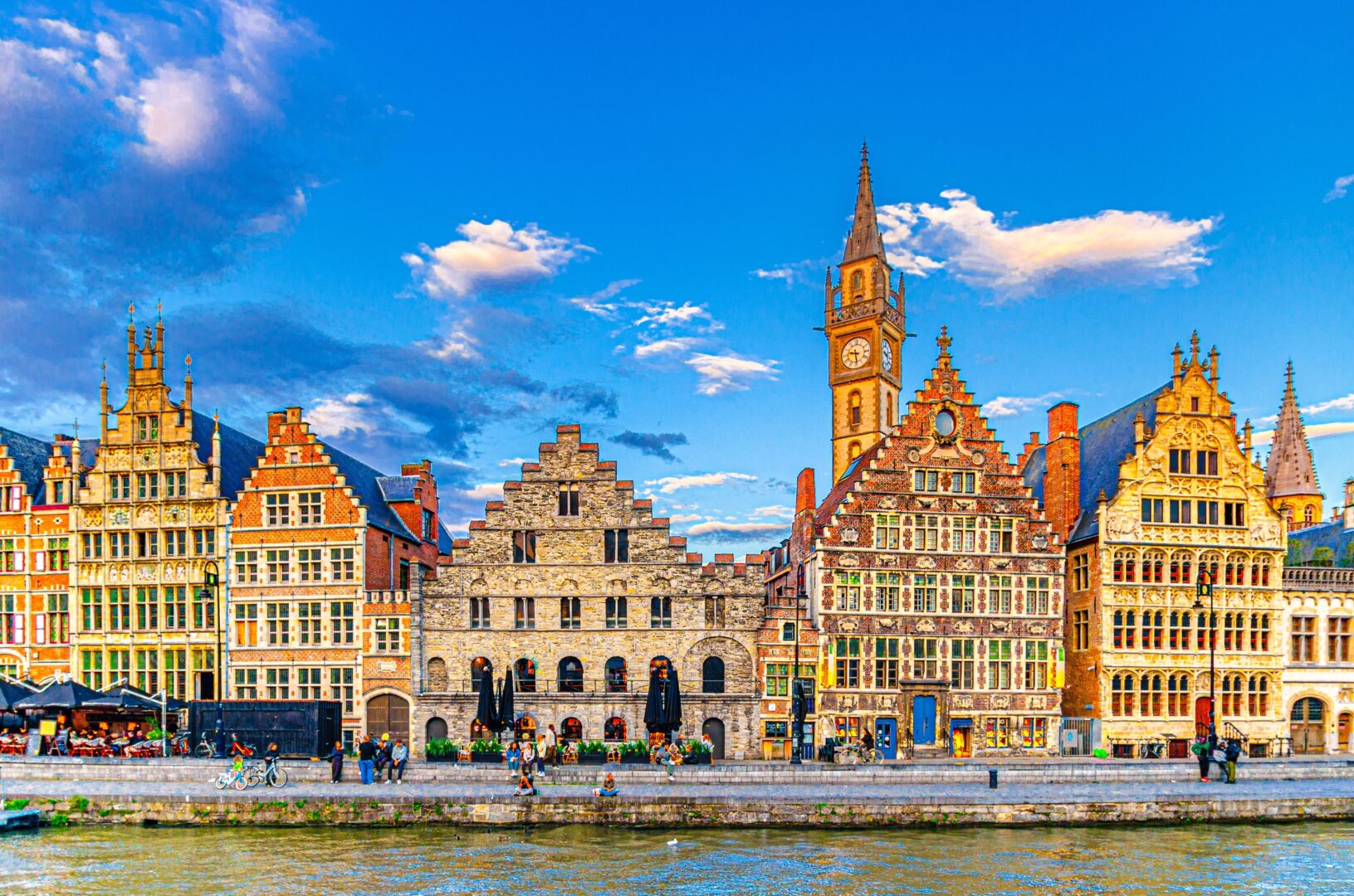 Quai de la vieille ville de Gand, Flandre, Belgique
