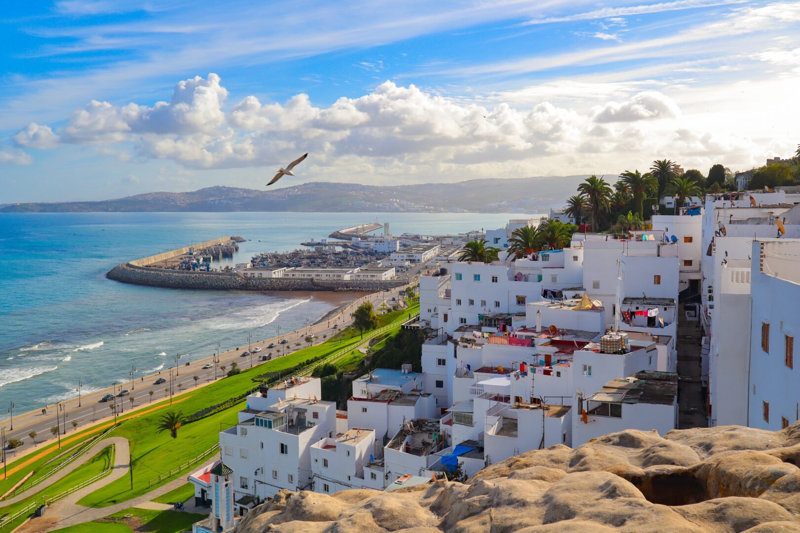Médina de Tanger, vue de Hajar Ghanam à Hafa, Maroc