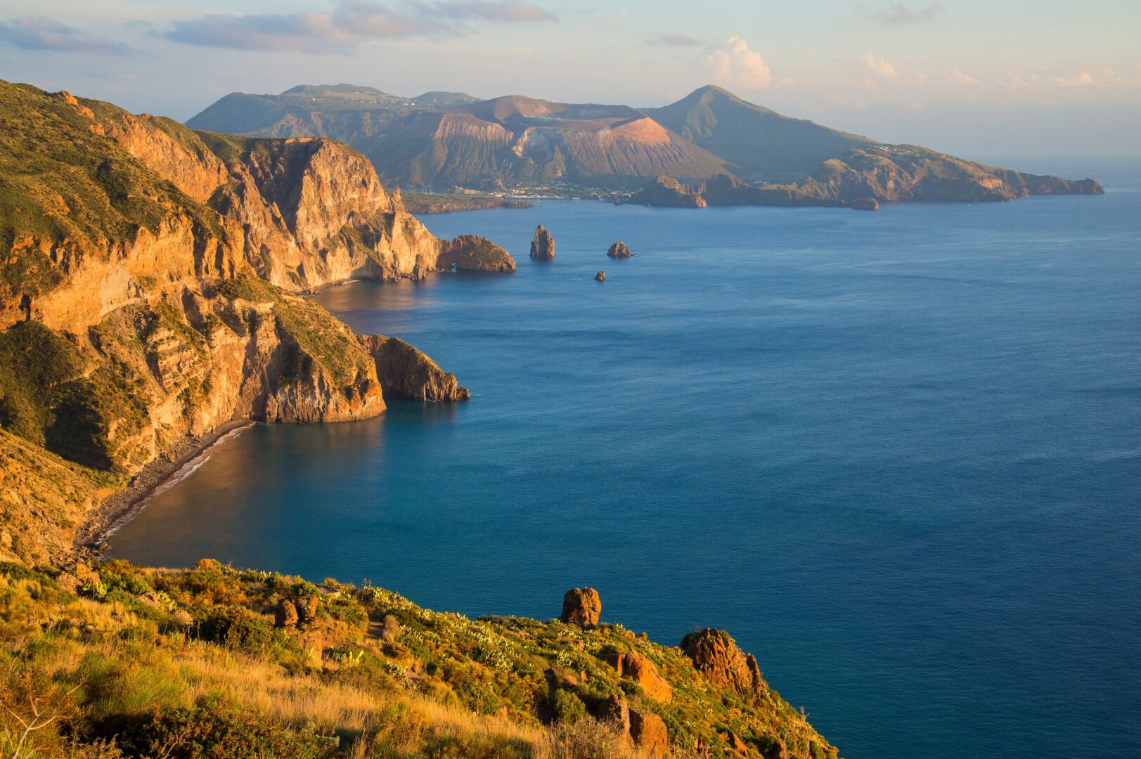 Vue depuis belvedere Quattrocchi, Lipari, îles éoliennes, Italie