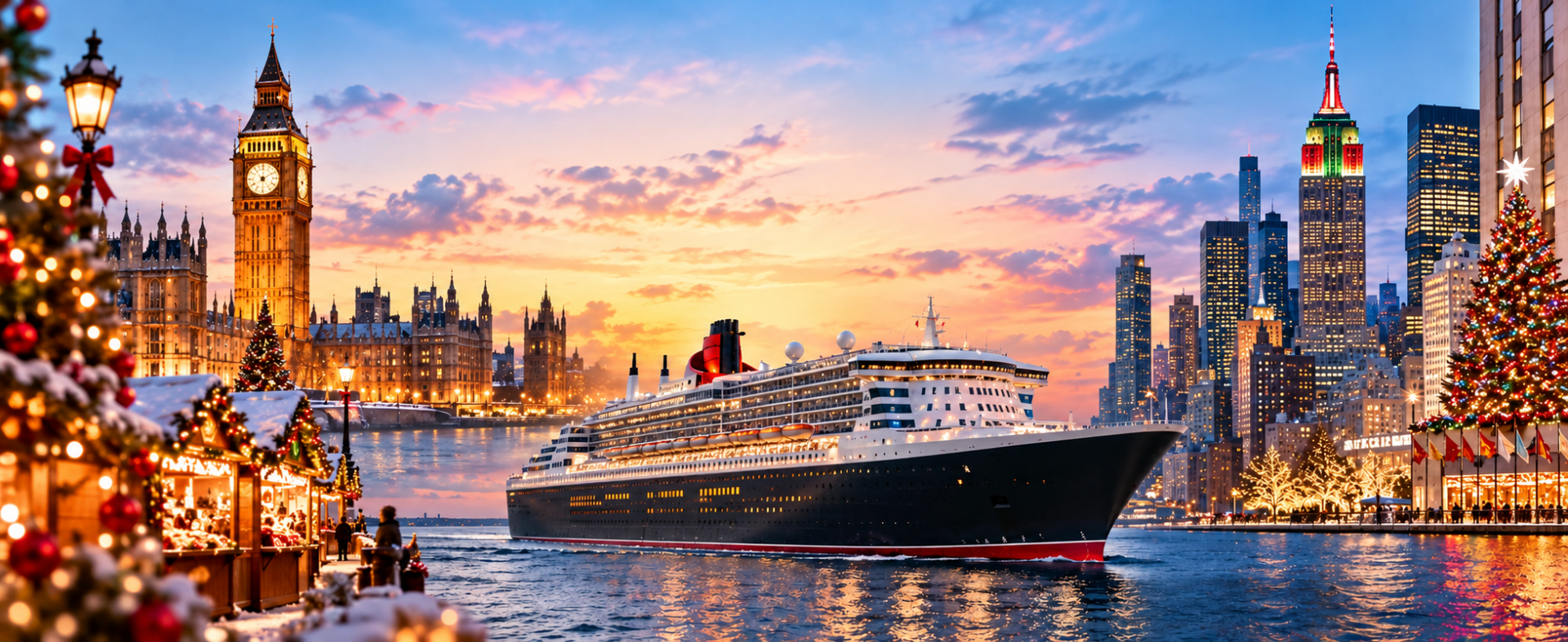 Croisière de Noël Queen Mary 2 de Londres à New York